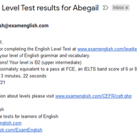 My English test result