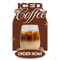Brown & White Minimalist Iced Coffee Promotion