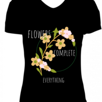 Flower on black t-shirt design