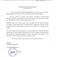 Kinnari Steel Work Letter