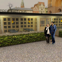 Exterior perspective of a restaurant