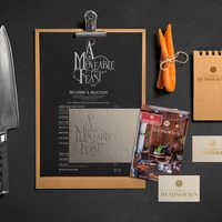 Café Hemingways logo design and menu layout