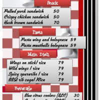 Sample layout I made or the menu of a simple cafe