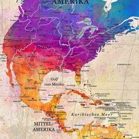 Aquarelle World Map - detail