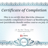Certificate inOnline Course in Bookkeeping and Quickbooks