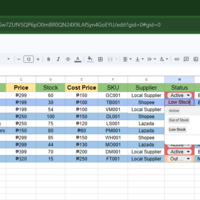 Product Data Organization (Google Sheets)