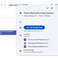 Team brainstorming session scheduled via Google Calendar