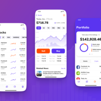 Crypto & Stocks iOS App Design
