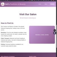  Del's fashion and beauty website contact page