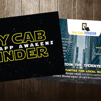 Postcard Design for MyCabFinder