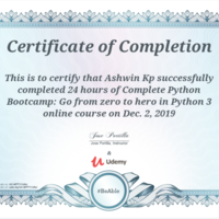 Python 3 course certificate