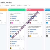 Content planning and progress tracking Kanban in Monday.com