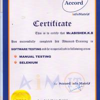 SOFWARE TESTING CERTIFICATE