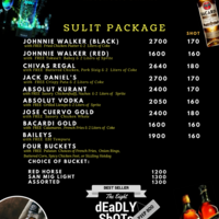 I provide the Bar menu for the Food and Beverages
