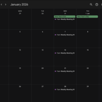 RECURRING EVENT IN CALENDAR