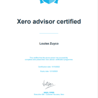 Xero Certificate