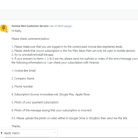 Zendesk (Invoice Bee)