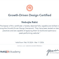 Growth-Driven Design Hubspot Academy Certificate