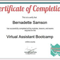 Virtual Assistant Bootcamp Certificate