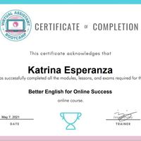 Certificate for Better English for Online Success