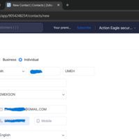 Customer creation using zoho invoice