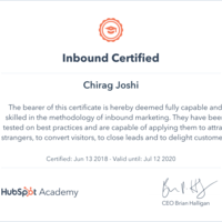 Hubspot Inbound marketing certified