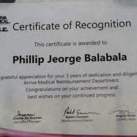 Loyalty Recognition 3 years Arriva Medical Inc.