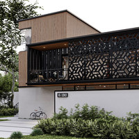 Modern 3 storey Residential 3d model and render