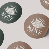 Stickers and Logo for AGAVE Mexican Food.