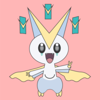 Victini X Jirachi (Pokemon) Illustration