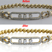 jewellery photo retouching and reflection shadow