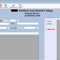 Attendance form snapshot from hostel management system