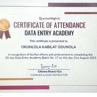 Data Entry Certificate