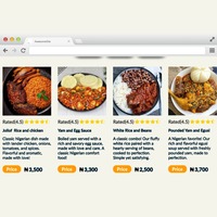 A restaurant Landing Page menu section 