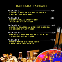 I provide the Bar menu for the Food and Beverages