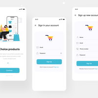 E-Commerce Mobile Sign Up Sign in Form