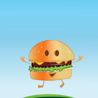 A Happy burger going for a walk