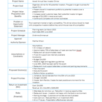 Sample Project charter