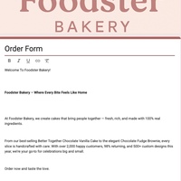 Custom order form setup.