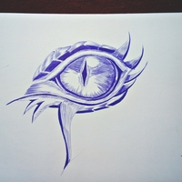 Dragon Eye Ball Pen Drawing (Syed Art)