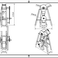 Technical drawing for bone crusher and pulverizer