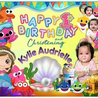 sample 1st birthday and christening tarpaulin