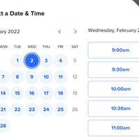 Setting an appointment on Calendly