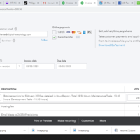 QBO recording of invoice