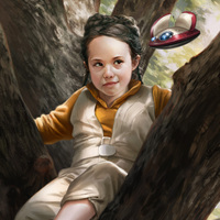 Little Leia Organa illustration for Star Wars Trading Card G