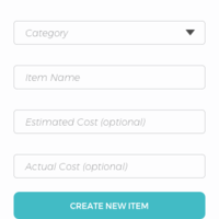 Moneta Wedding Budget App - Blank Form Modal