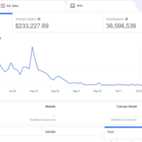 Facebook ad account $440 k In Sales