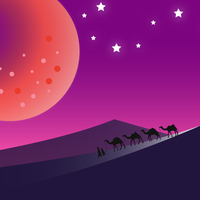 Desert-Night-Landscape Wallpaper