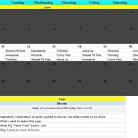 Published Content Calendar for 1 Week Plan