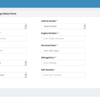Add Vehicle section of Vehicle Management ERP